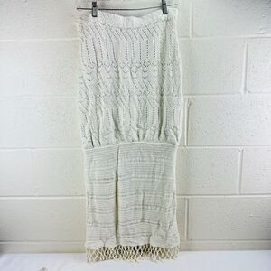 House Of Harlow 1960 White Knit Crochet Midi Skirt Women’s Sz XL